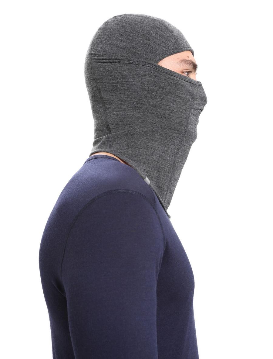 Jet Heather Men's Icebreaker Unisex Merino Apex Balaclava Headband | USA 1081QMAZ